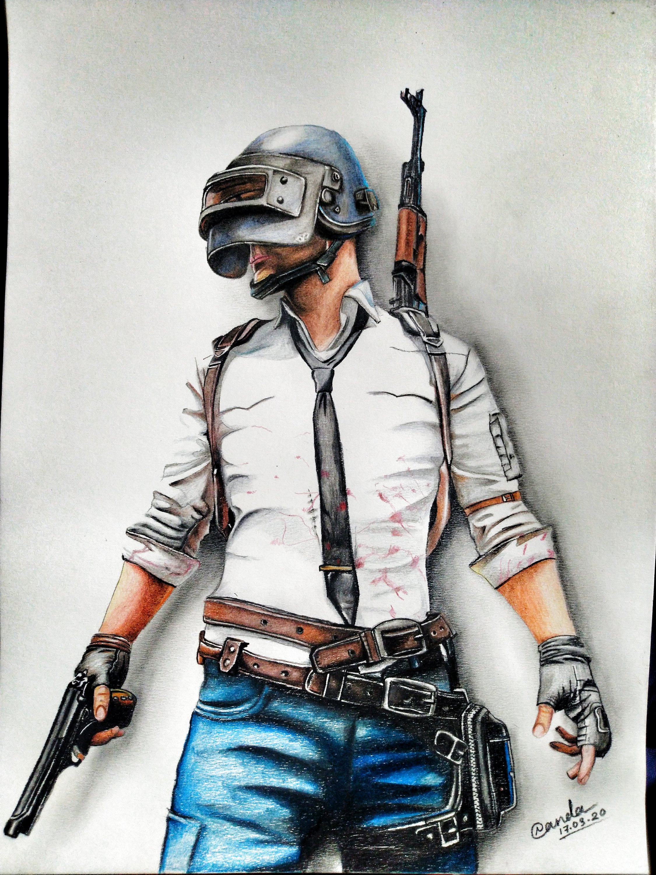 How to draw PUBG realistic color pencil sketch easy step by step || Nanda  Creations – Nanda Creations